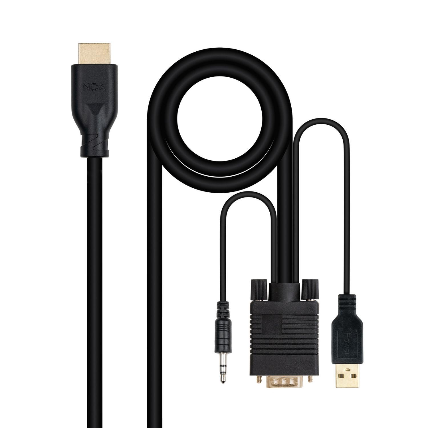 10.15.4612 - Cable Conversor Nanocable VGA/M+Audio/M+Usb-A/M a HDMI/M 1.8m (10.15.4612)