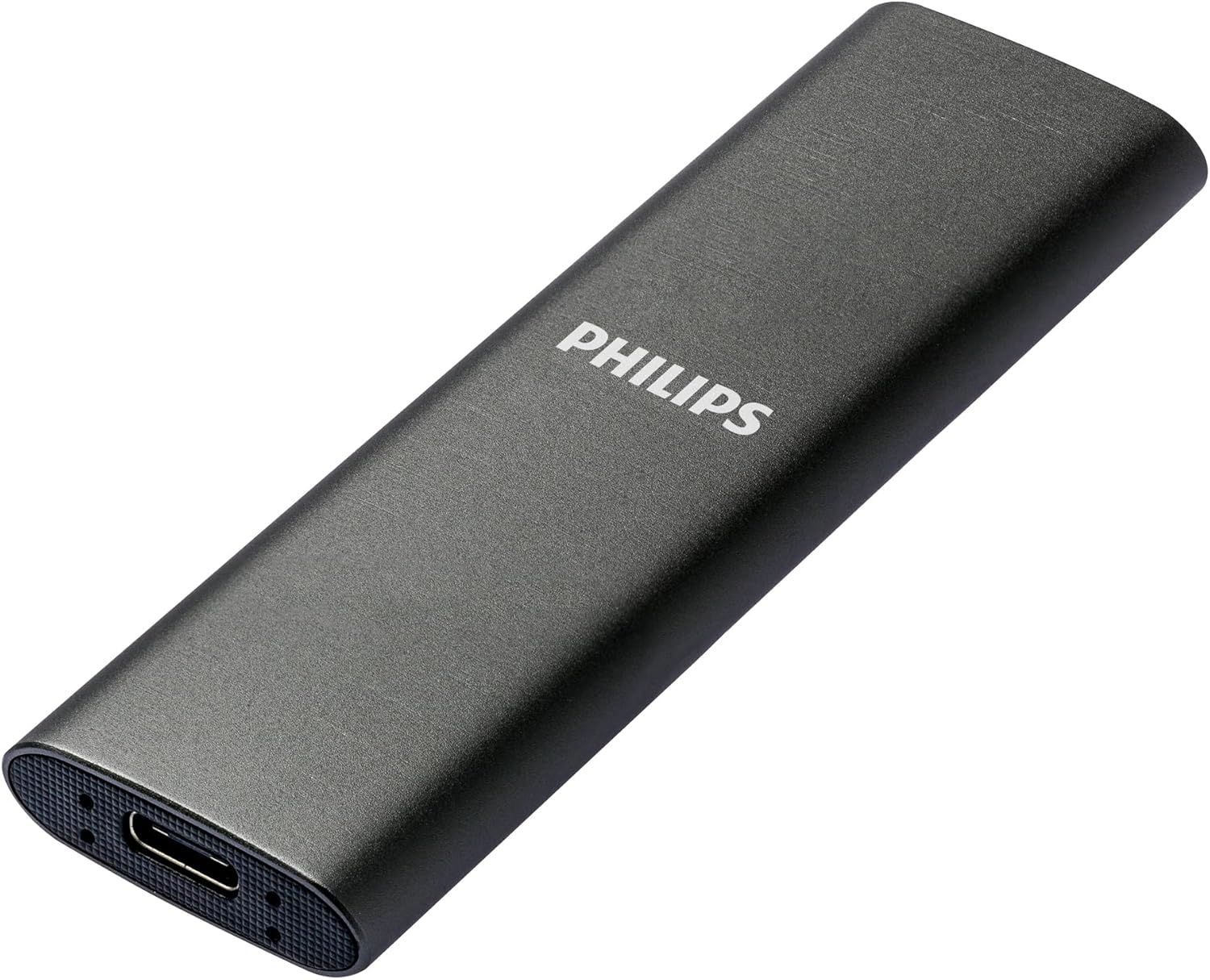 FM01SS030P - Disco Externo SSD Philips Slim 1Tb SATA USB-C 3.0 Lectura 550 Mb/s Gris (FM01SS030P)