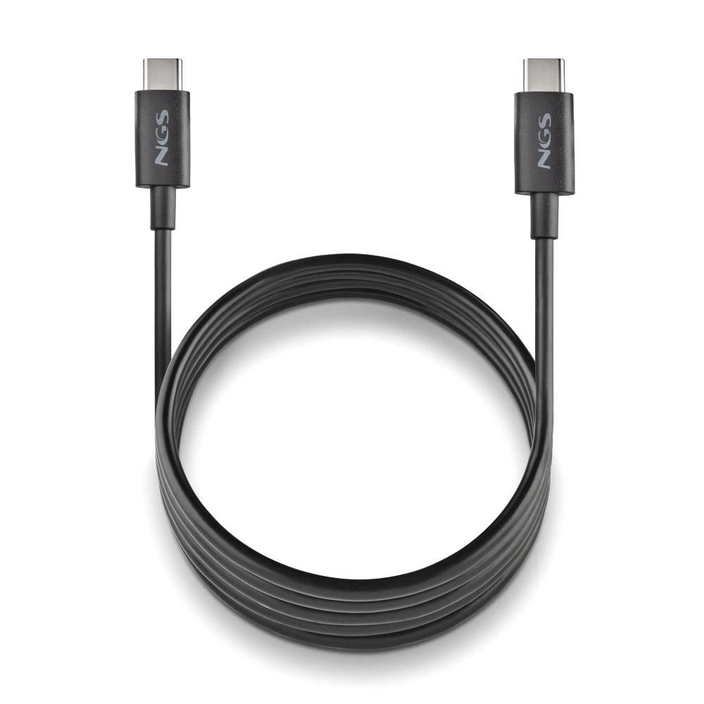 ZYRO60W-1BLACK - Cable NGS Usb-C a Usb-C 1m carga rpida de dispositivos de hasta 60W, Negro (ZYRO60W-1BLACK)