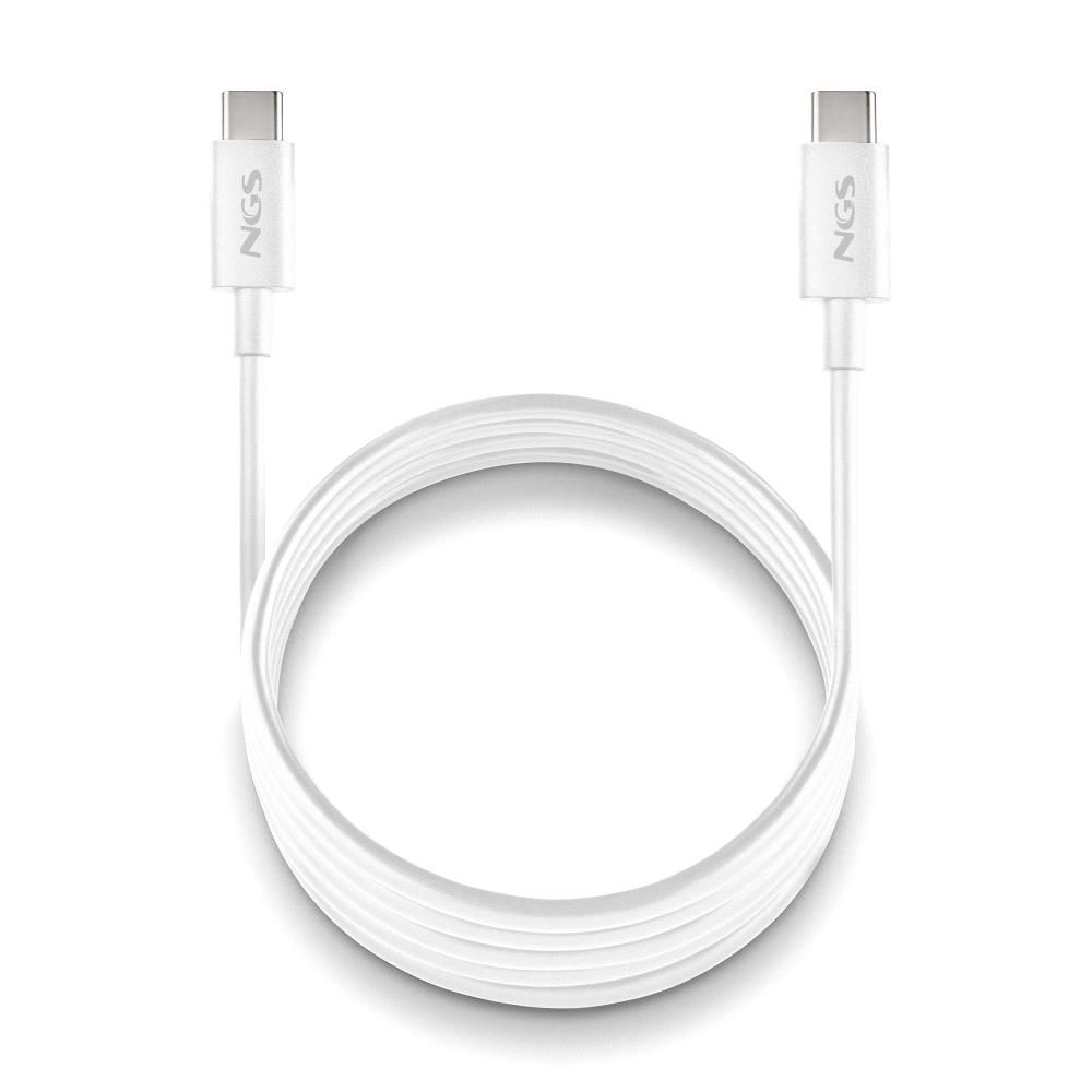 ZYRO60W-1WHITE - Cable NGS Usb-C A Usb-C 1m, carga rpida de dispositivos de hasta 60W. Blanco (ZYRO60W-1WHITE)