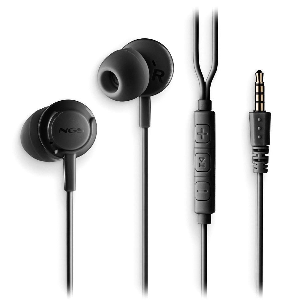 CROSSDRIFTBLACK - Auriculares NGS Intraurales Binaurales Micrfono Integrado 3.5mm Cable 1.2m Negros (CROSSDRIFTBLACK)