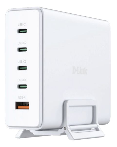 DCF-241/E - Cargador D-Link GaN 240W PD 3.1 QC 3.0/4.0 1xUSB-A 4xUSB-C Blanco (DCF-241/E)