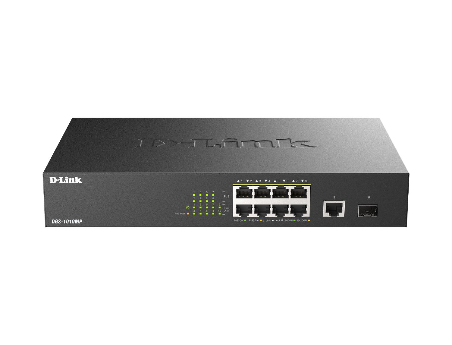 DGS-1010MP/E - Switch D-Link 8xRJ45 PoE 1xSFP Ethernet GbE Rack 1U Negro (DGS-1010MP/E)