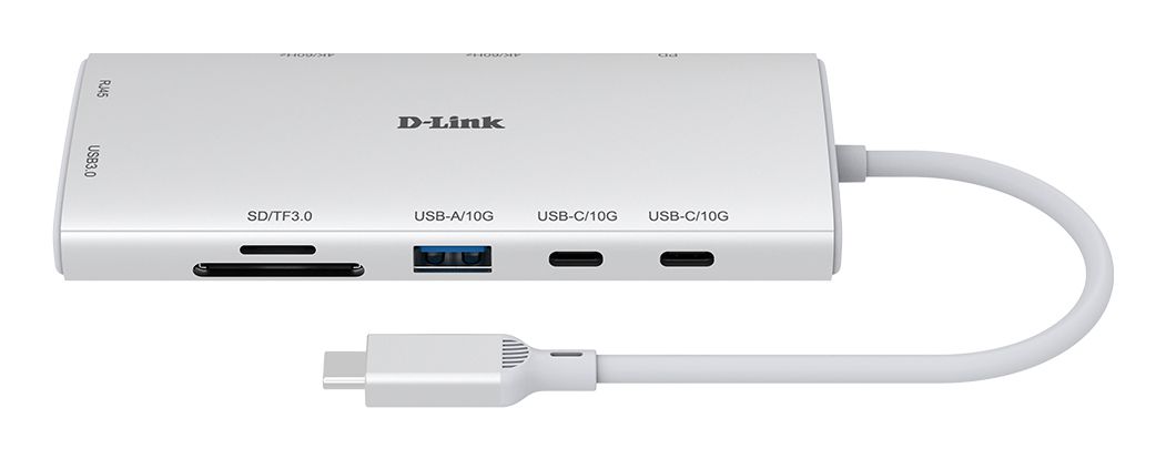 DUP-A01 - Docking Station D-Link USB-C a 1xUSB-A/2xUSB-C PD 3.0 100W/1xHDMI 4K/1xRJ45/1xTF/1xSD Ethernet GbE Blanco (DUP-A01)