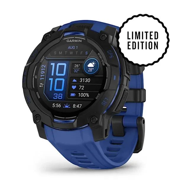 010-02936-03 - Smartwatch Garmin Instinct 3 Digital AMOLED Tctil Color 1.2? 45mm Multideporte Bluetooth GPS Negro Correa Azul (010-02936-03)