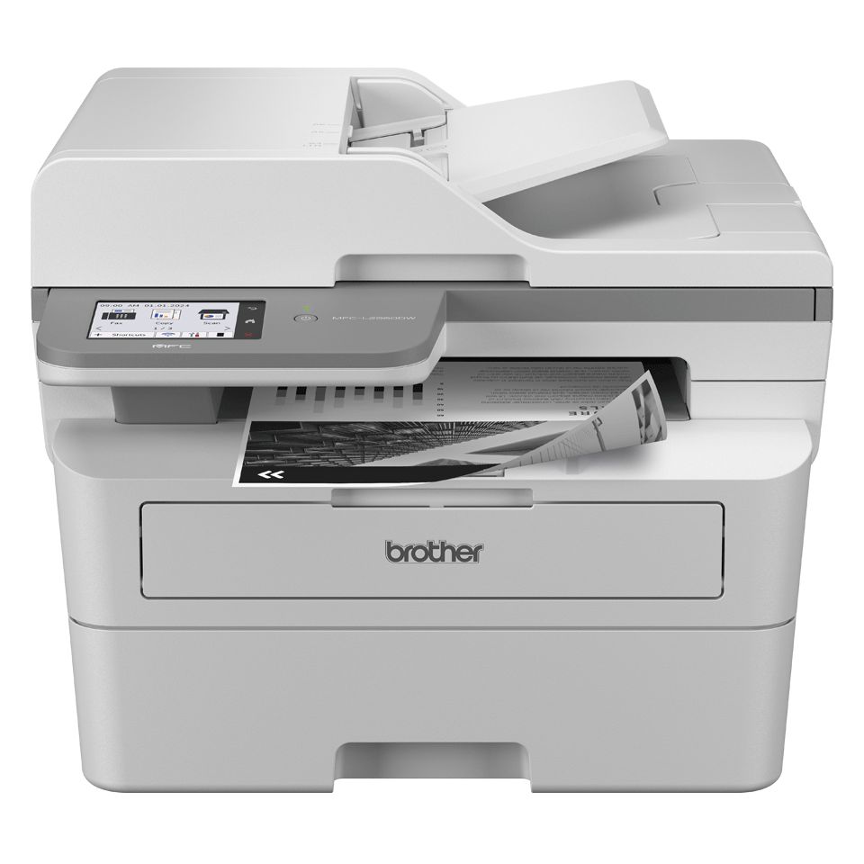 MFCL2980DWRE1 - Impresora Multifuncin Brother Lser Pantalla LCD 3.5? Tctil Color 1200x1200dpi A4 B/N ADF NFC 1xUSB 2.0 WiFi 4 Ethernet 10/100 Fax Dplex Blanca (MFC-L2980DW)