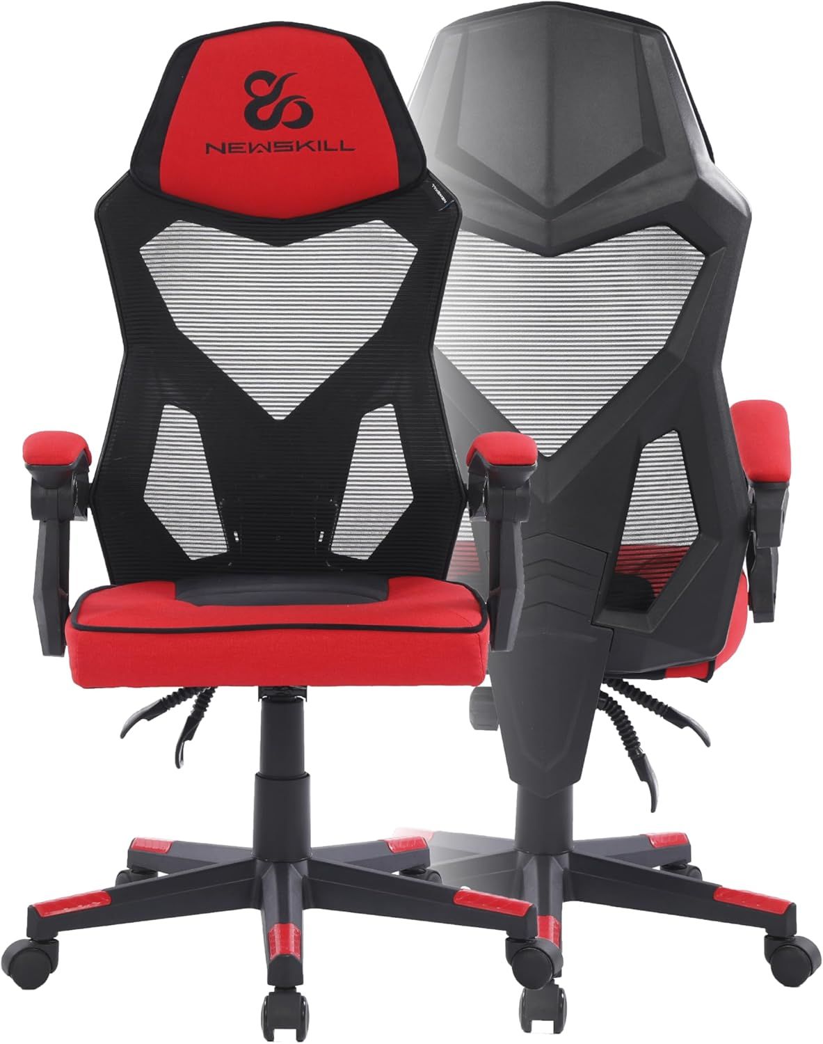 NS-EROS-REDBL - Silla Gaming Newskill Eros Ergon�mica con respaldo mallado, Roja (NS-EROS-REDBL)