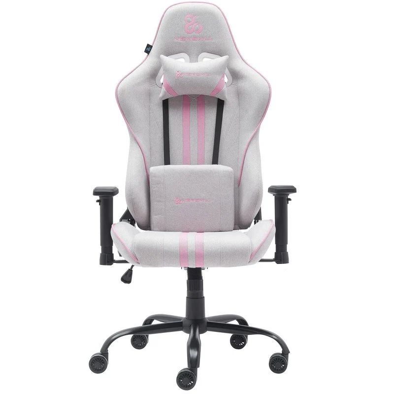 NS-CH-KITSUNEV2-P - Silla Gaming Newskill Kitsune V2, Tela Transpirable, juego de cojines lumbar y cervical, Rosa. (NS-CH-KITSUNEV2-P)