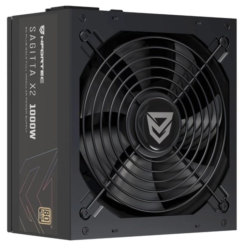 NF-PSU-SAGITTAX2-FM-1000W - Fuente Nfortec Sagitta X2 ATX 1000W 20+4 pin ATX 4xMolex 80 Plus Gold Negra (NF-PSU-SAGITTAX2-FM-1000W)