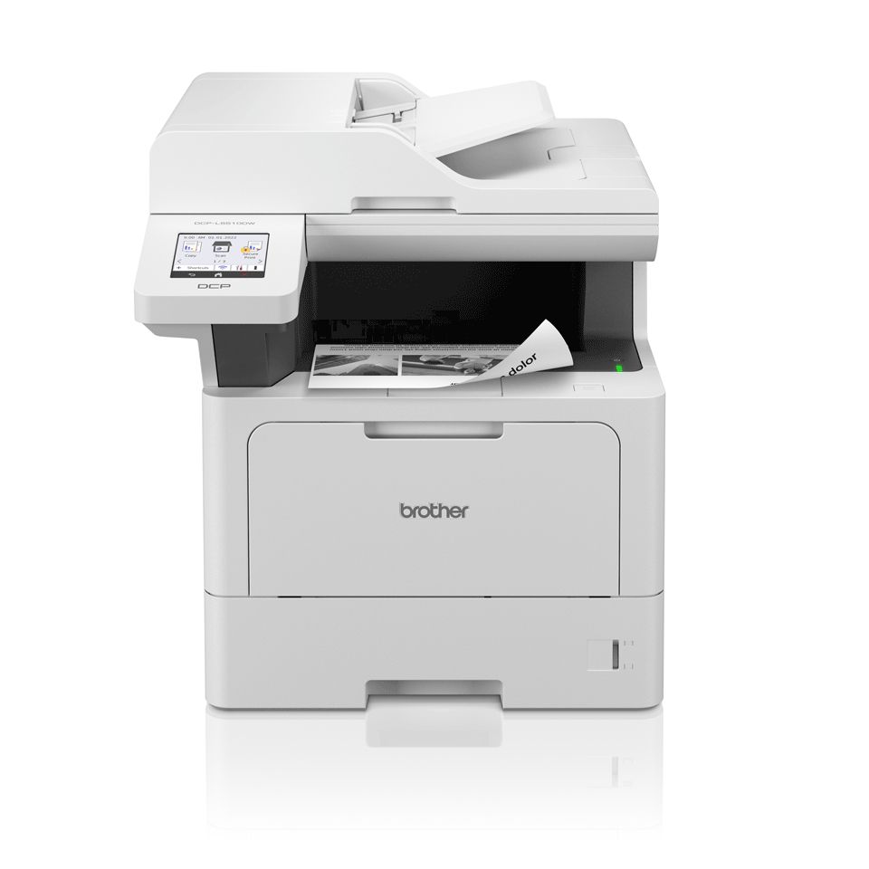 DCPL5510DWRE1 - Impresora Multifuncin Brother Lser Pantall LCD 3.5? Tctil Color 1200x1200dpi A4 B/N ADF 50 Hojas 2xUSB 2.0 WiFi 4 Ethernet GbE Dplex Blanca (DCP-L5510DW)