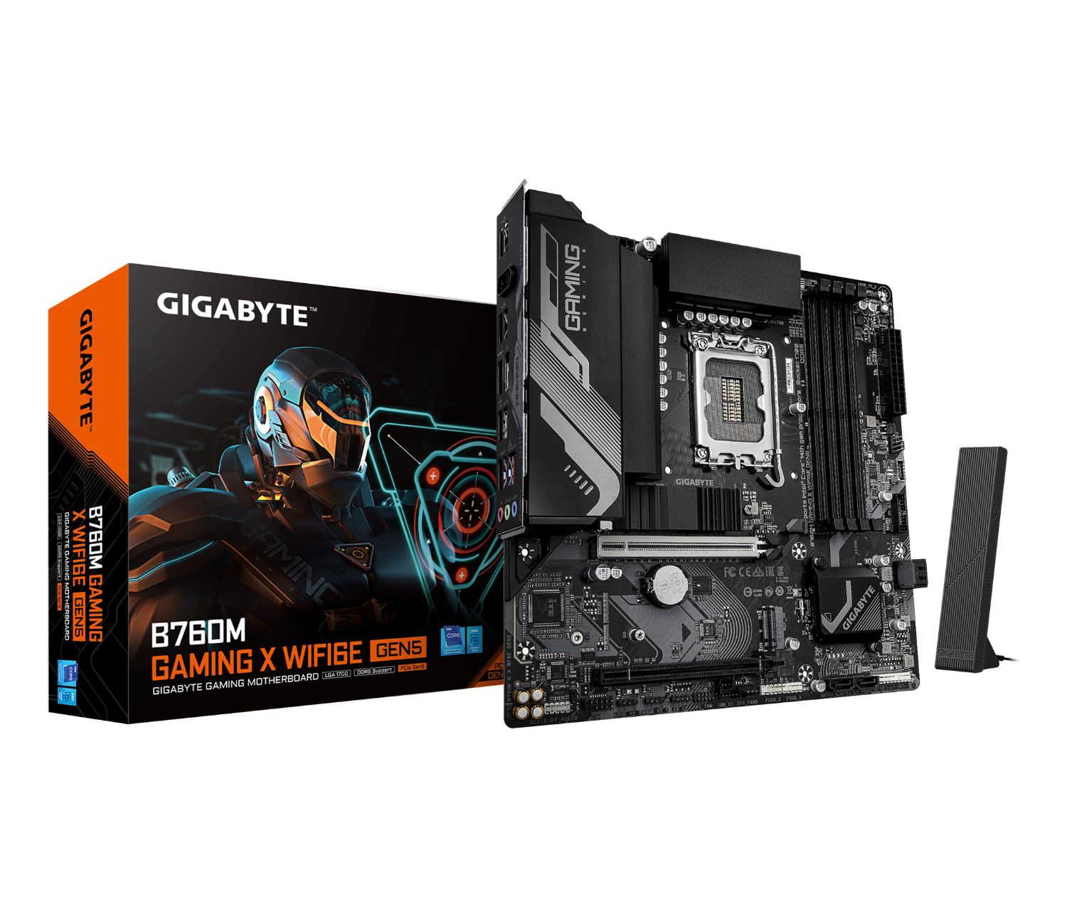 9MB76MG65-00-G10 - Placa base GIGABYTE B760M G X WIFI6E: (1700) 4DDR5 M.2 SATA3 USB DP HDMI RJ45 mATX 7.1 WiFi 6E Bluetooth 5.3 Ethernet 2.5 GbE (9MB76MG65-00-G10)