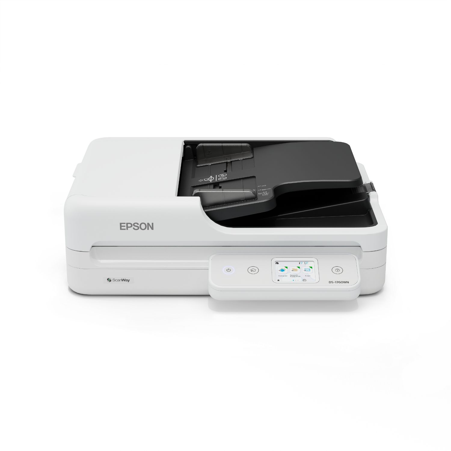 B11B274401 - Escner Epson WorkForce DS-1760WN Pantalla LED Tctil 1200x1200dpi LED RGB Sensor CIS A4 Color ADF 60 Hojas USB 2.0 WiFi Ethernet Dplex Negro/Blanco (B11B274401)