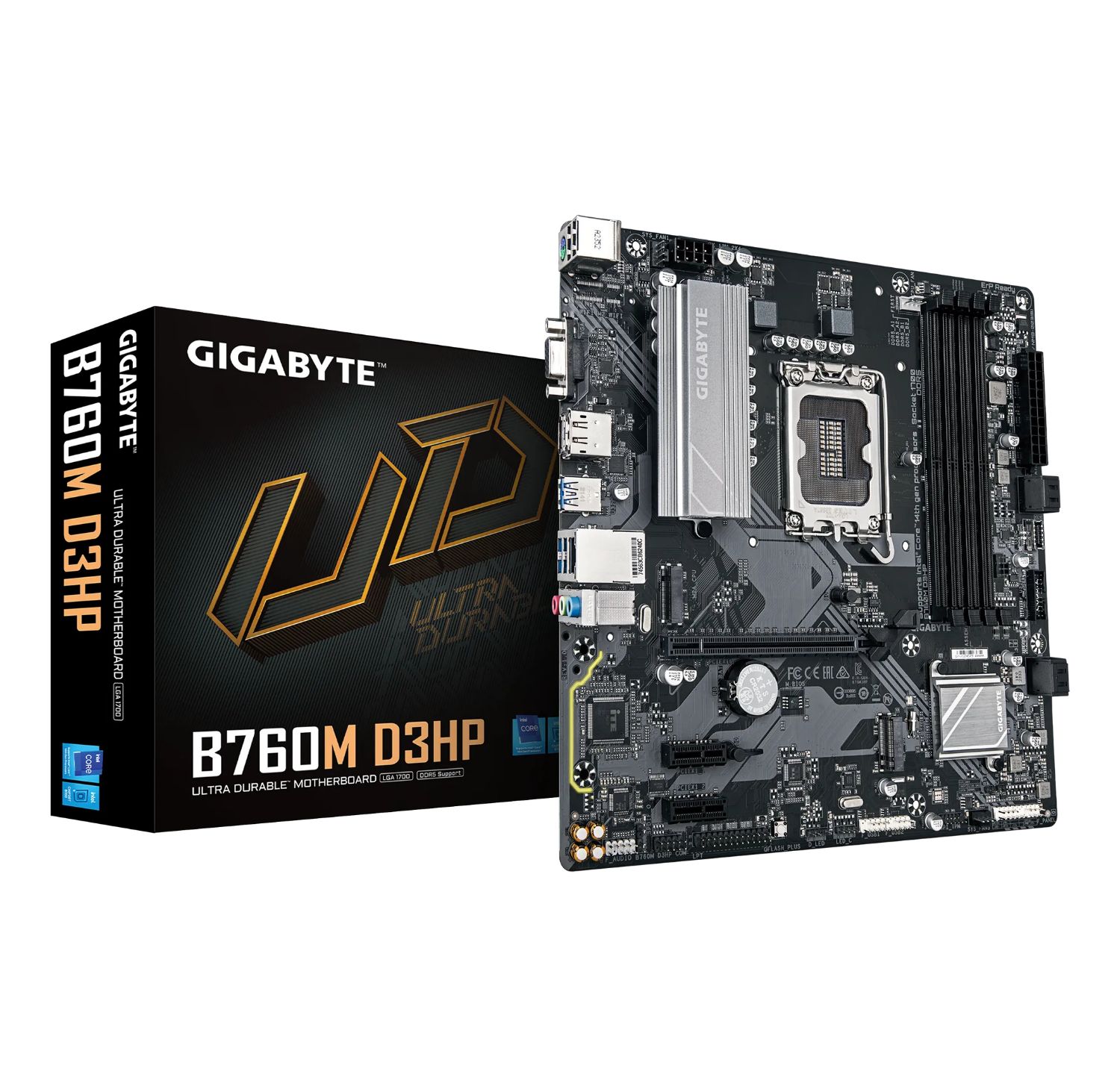 B760M D3HP G10 - Placa base GIGABYTE B760M D3HP: (1700) 4DDR5 M.2 SATA3 USB DP VGA HDMI RJ45 mATX 7.1 Ethernet