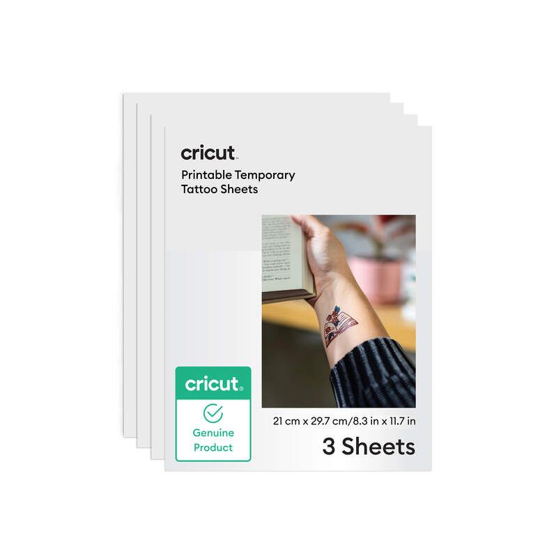 CRC-2012791 - Papel CRICUT Imprimible Tattoo A4 3 Hojas Transparente (CRC-2012791)