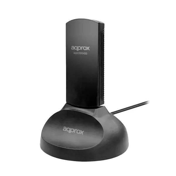 APPUSB5400 - Adaptador Approx Wi-Fi 6/6E Usb-A3.0, hasta 5400 Mbps en triple banda 2.4GHz, 5GHz y 6GHz, con antena interna de 5 dBi. Negro (APPUSB5400)