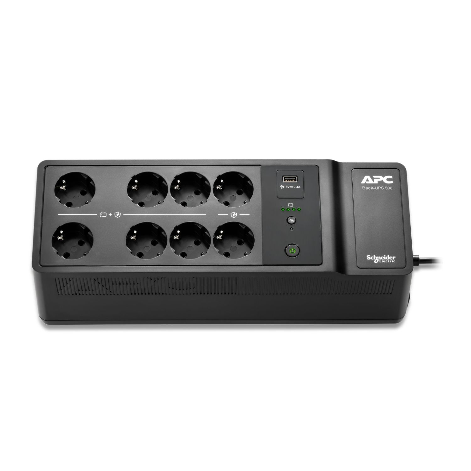 BE500G2-GR - S.A.I. APC 500VA 300W 8xSchuko 1xUSB-A/Carga Negra (BE500G2-GR)