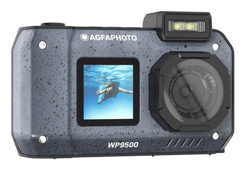 AGF-CAM WP9500 BK - C�mara Digital Deportiva Agfa Photo Realishot 24mp 5K UHD Sensor CMOS Pantalla Dual 2.9?/1.4? Negra (WP9500BK)