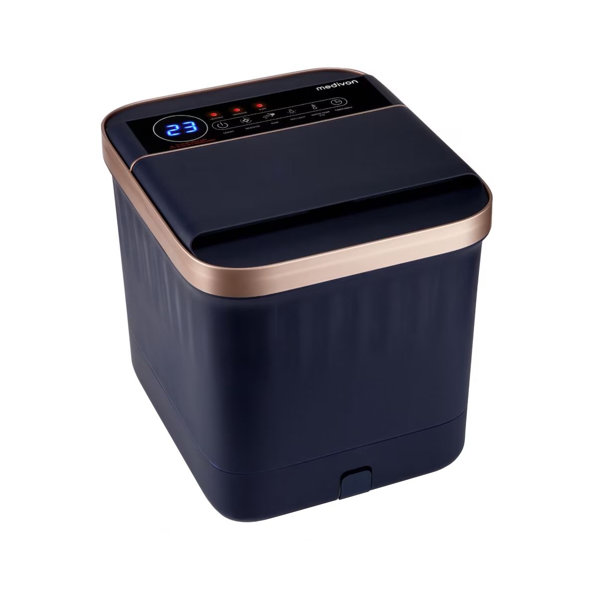 WATER FOOT MASSAGER HYDRO - Masajeador de pies Medivon Hydro 20Litros de capacidad, Estimulaci�n de puntos de acupresi�n, 6 cabezales giratorios de shiatsu, Masaje Tai Chi, Circulaci�n de temperatura constante 35-48�C, Modo de agua SURF, Terapia de luz roja.