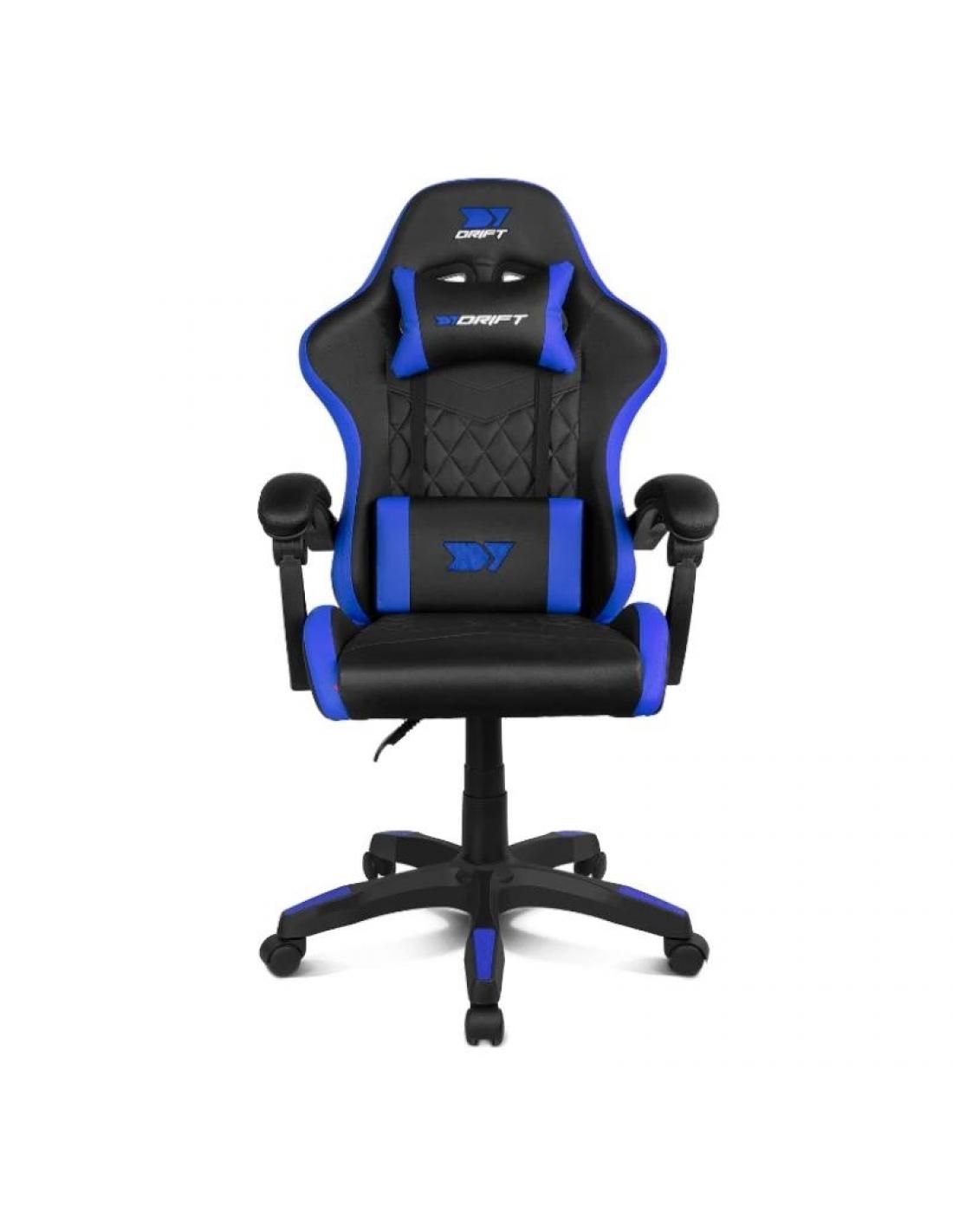 DR35EBL - Silla Gaming Drift Negra/Azul el�ctrico, Reposabrazos acolchados, Pist�n de clase 3, Regulable en altura, Respaldo reclinable, Coj�n lumbar y cervical, hasta 100Kg. (DR35EBL)