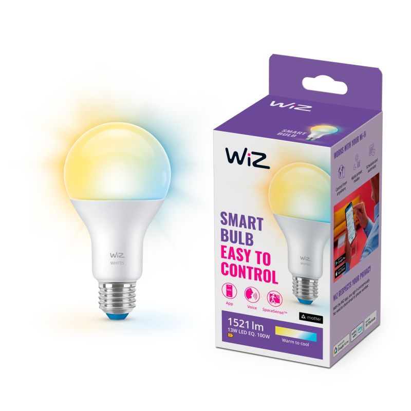 929004583422 - Bombilla Philips Wiz E27 LED Wifi, Luz blanca ajustable. (929004583422)