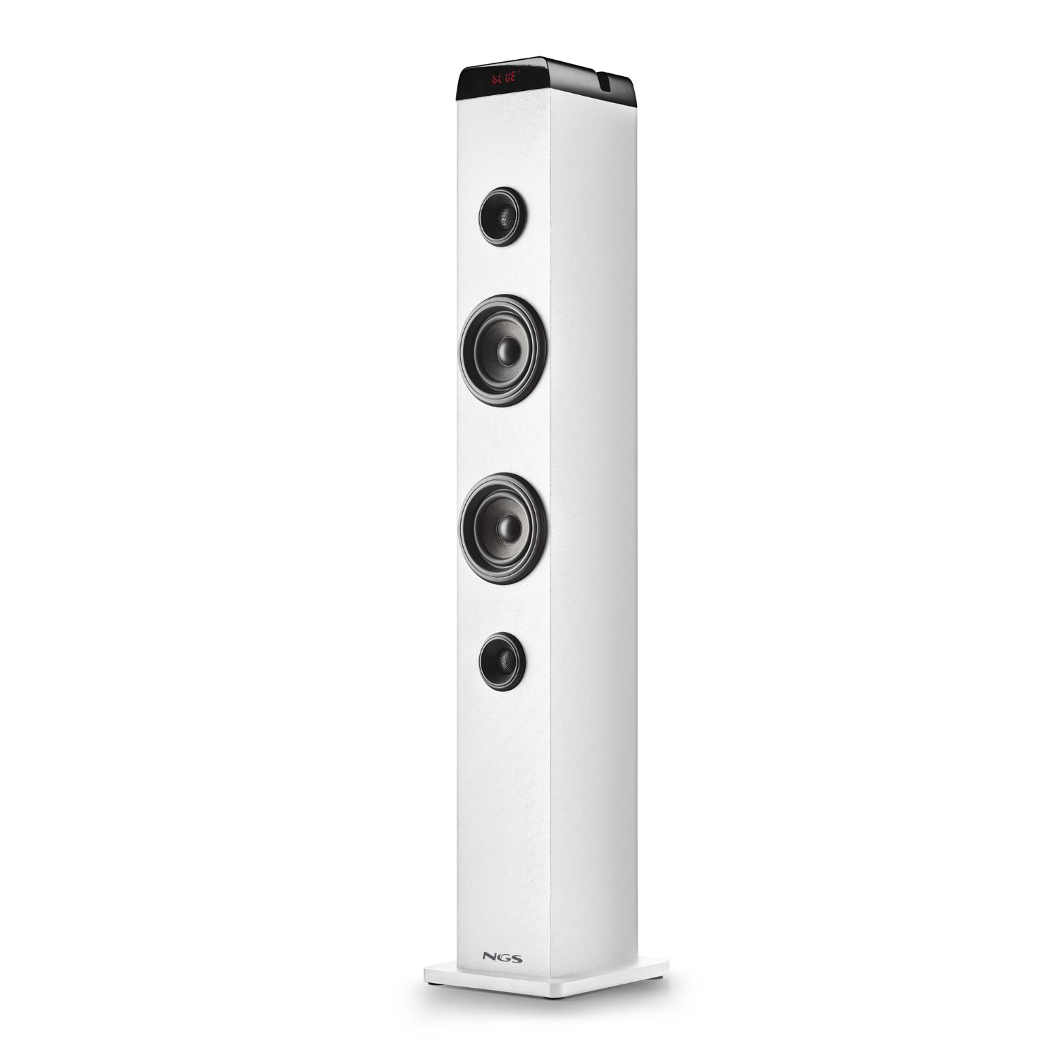 SKYCHARMPROWHITE - Torre de Sonido NGS Bluetooth5.4, 80W ,Usb, Aux in, FM, Blanca (SKYCHARMPROWHITE)