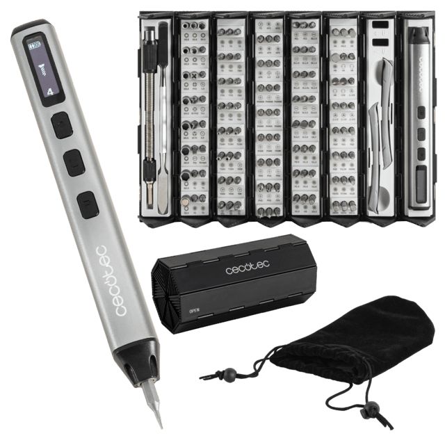 A01_EU01_115176 - Destornillador El�ctrico Cecotec PrecissionGyro 5000 Infinity Auto. Kit de precisi�n 128 piezas, Estuche, Magnetizador integrado. (A01_EU01_115176)