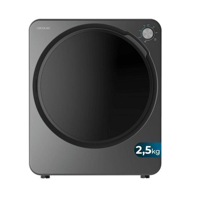 A01_EU01_111285 - Secadora Cecotec Bolero DressCode Dry 3150V Dark Mini ,compacta de evacuaci�n dark grey de 2,5?kg con 950?W,con 4 programas de calor y 2 de fr�o, programa ECO, control knob intuitivo, secado r�pido y eficiente, ideal espacios peque�os.(A01_EU01_111285)