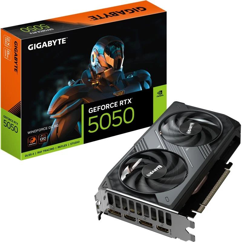 9VN5050WO-00-G10 - Tarjeta Gr�fica GIGABYTE GV-N5050WF2OC-8GD GeForce RTX5050 Winforce OC 8Gb GDDR6 2xDP 2.1b 2xHDMI 2.1b PCIe 5.0 DirectX 12.0 OpenGL 4.6 (9VN5050WO-00-G10)