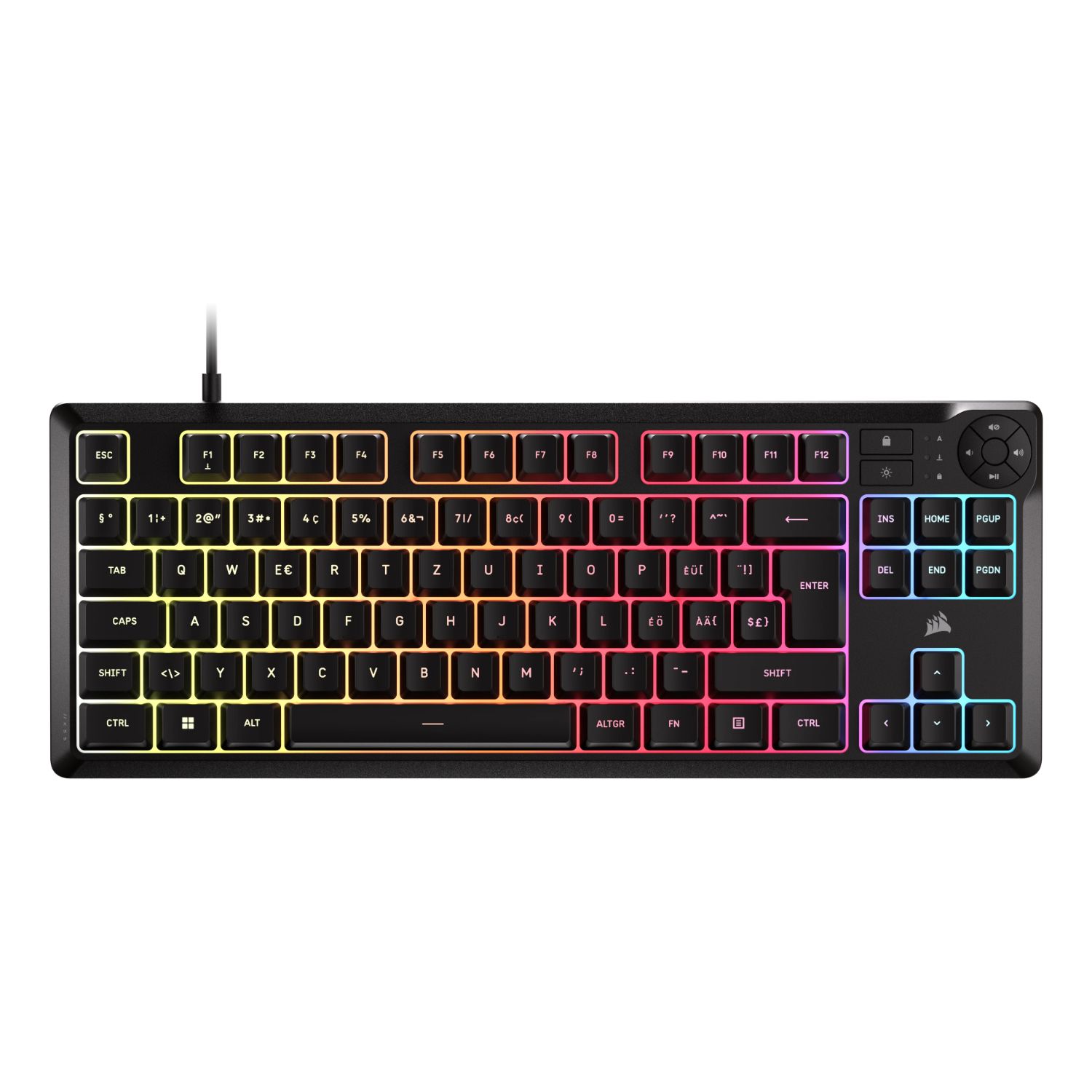 CH-9216065-ES - Teclado Gaming CORSAIR K55 Core TKL RGB iCue QWERTY 88 Teclas USB Suizo Negro (CH-9216065-ES)