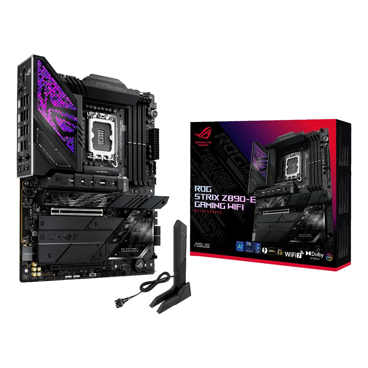 90MB1IM0-M0EAY0 - Placa base ASUS ROG STRIX Z890-E GAMING WIFI: (1851) 4DDR5 M.2 SATA3 USB-A 3.0/3.1 USB-C 3.1 DP HDMI RJ45 7.1 ATX WiFi 7 Bluetooth 5.4 Ethernet 5GbE (90MB1IM0-M0EAY0)