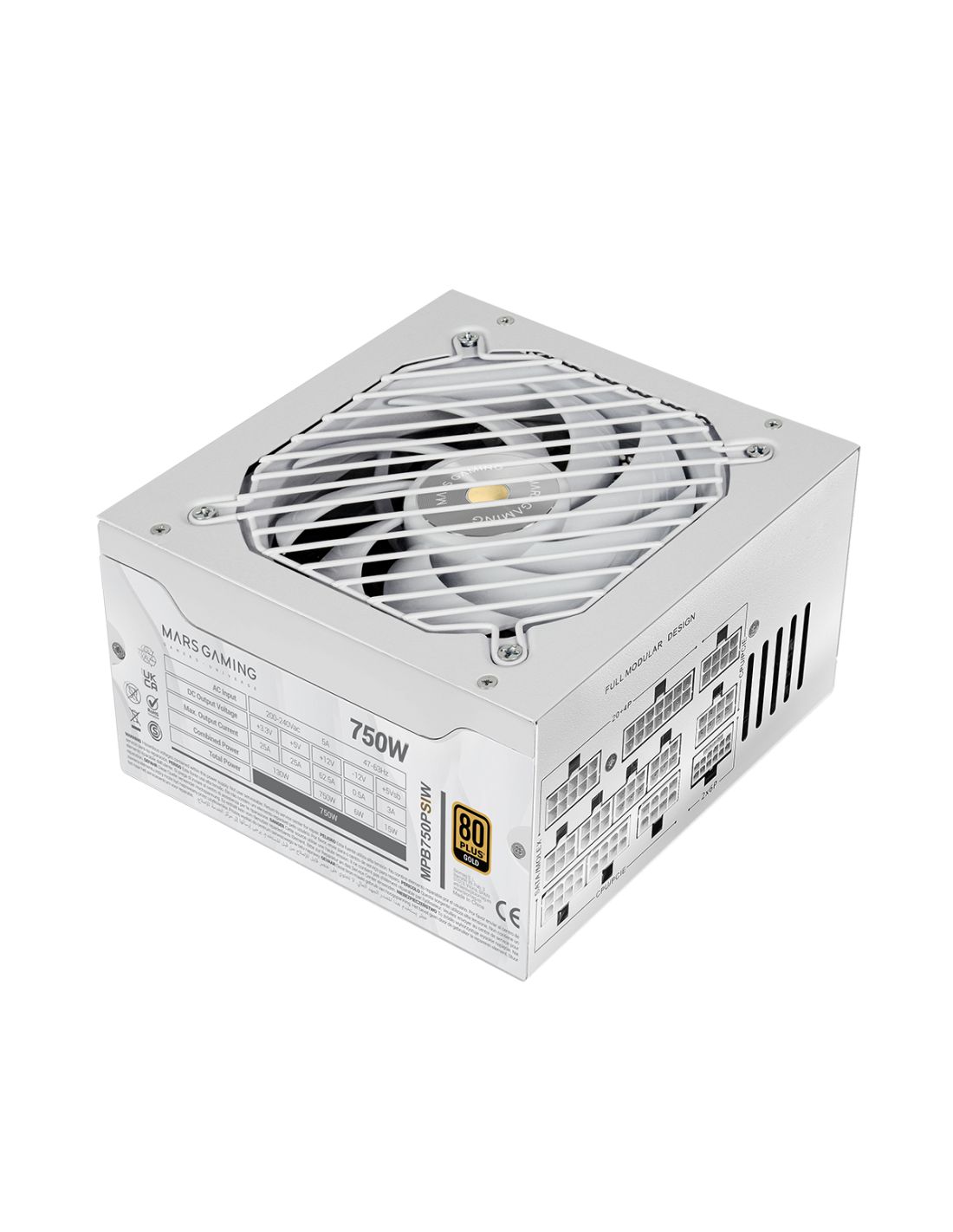 MPB750PSIW - Fuente Mars Gaming ATX 750W 80+ Gold Blanca (MPB750PSIW)