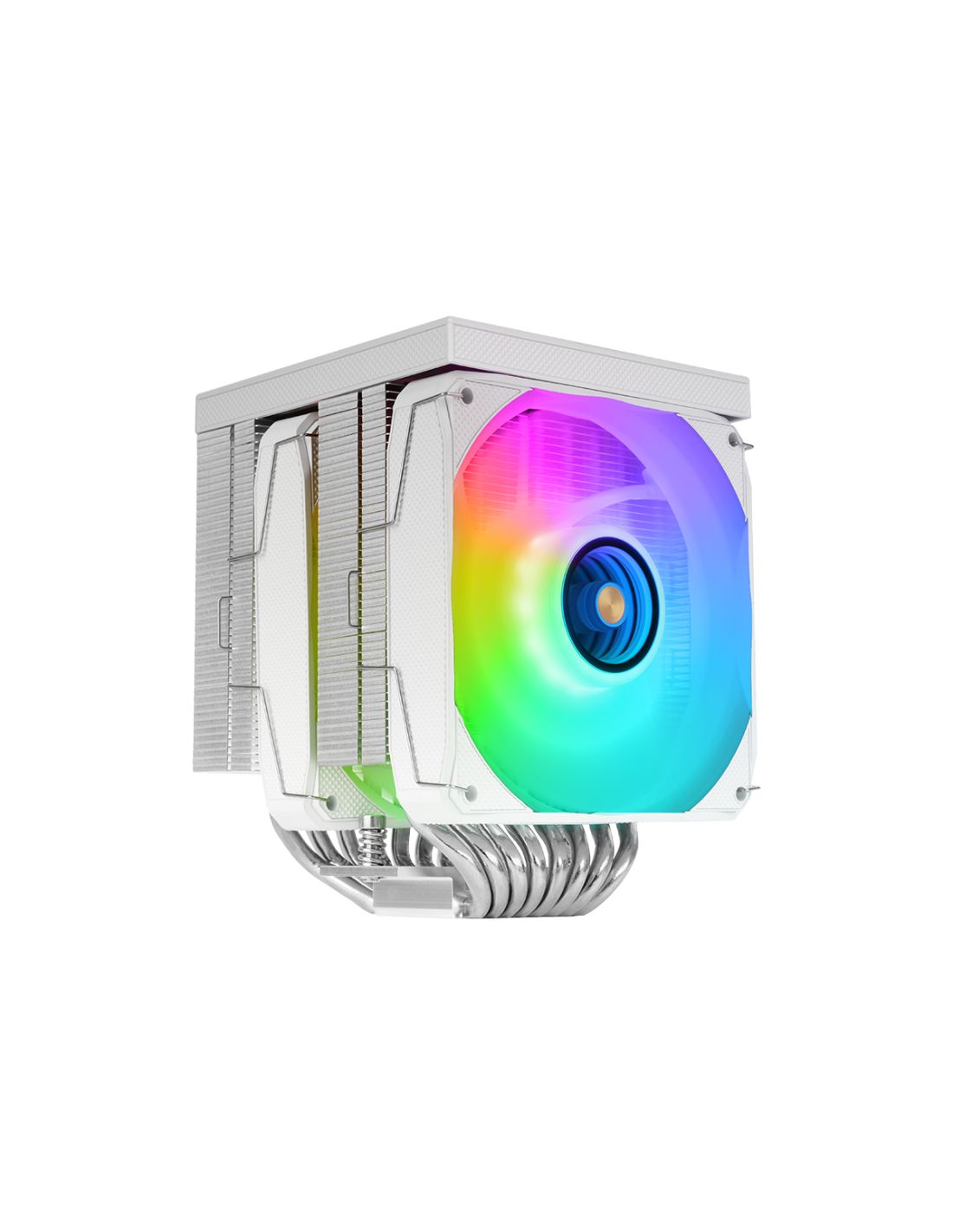 MCPULCDPROW - Ventilador CPU Mars Gaming Disipador 380W, 2x120mm, 8xHeatpipes, pantalla LCD XL, Blanco. (MCPULCDPROW)