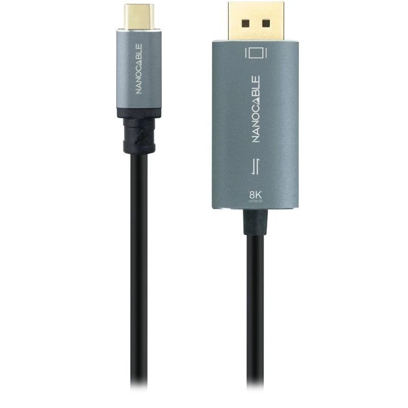 10.15.5022 - Conversor Nanocable USB-C/M a DP/M 8K 2m Negro (10.15.5022)