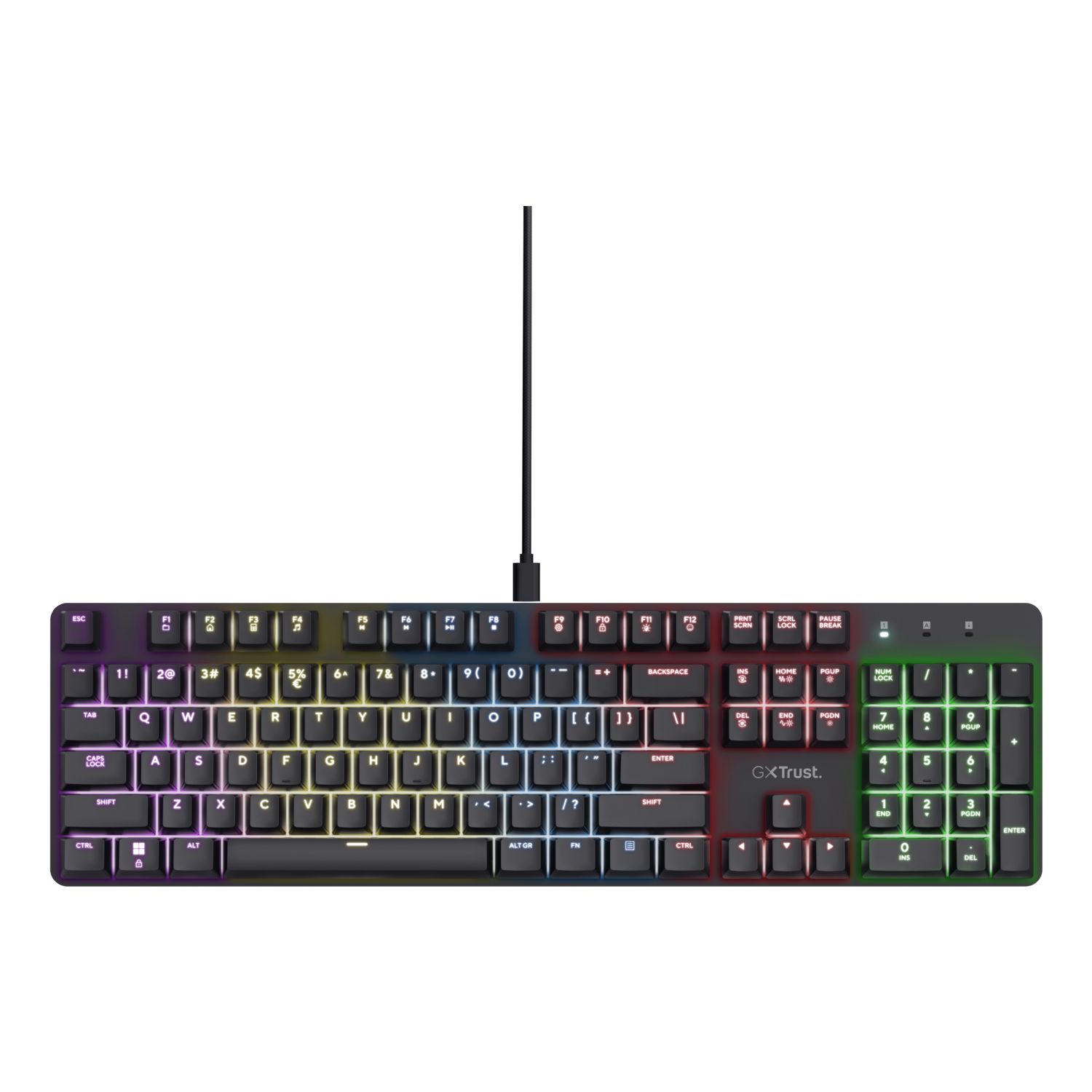 25682 - Teclado Gaming Trust GXT 871 Zora QWERTY 104 Teclas RGB 1xUSB-A Cable 1.8m Negro (25682)