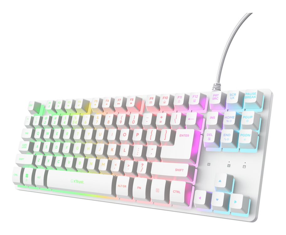 25896 - Teclado Gaming Trust GXT 833W Thado TKL QWERTY 87 Teclas RGB USB-A Cable 1.5m Blanco (25896)