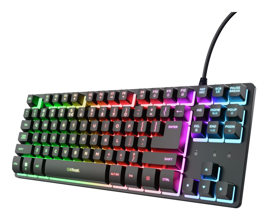 25888 - Teclado Gaming Trust GXT 833 Thado QWERTY TKL 87 Teclas RGB USB-A Negro (25888)