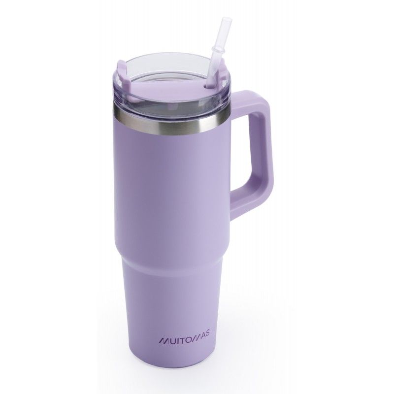 TRAVELMUG900VL - Taza t�rmica Muitomas con pajita para bebida fr�a o caliente 900ml Lila (TRAVELMUG900VL)