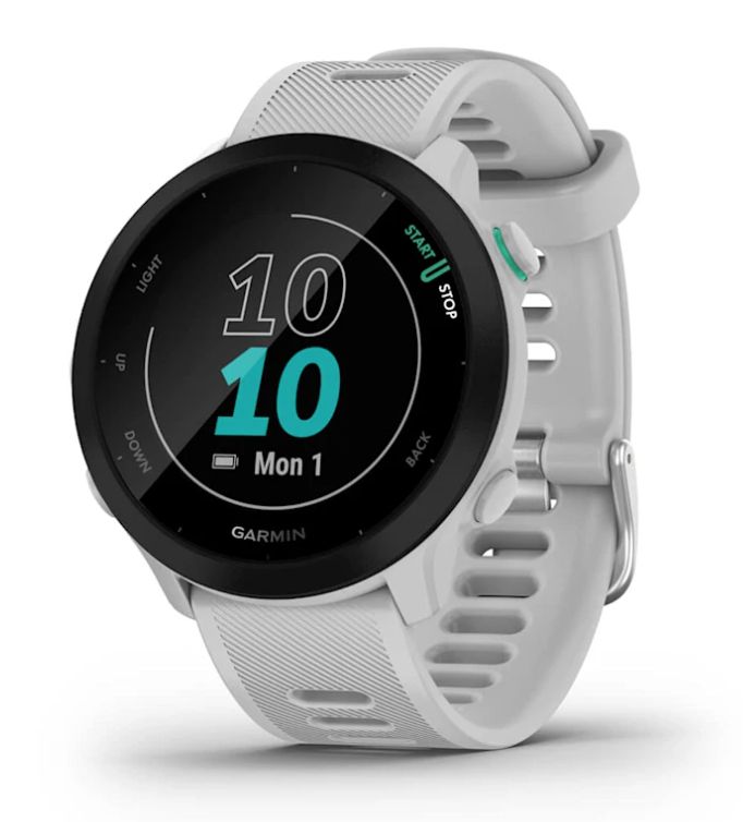 010-02562-15 - Smartwatch Garmin Forerunner 55 Digital T�ctil Color MIP 1.04? 42mm Multideporte Bluetooth GPS ANT+ Cuerpo Blanco Correa Silicona Blanca (010-02562-15)