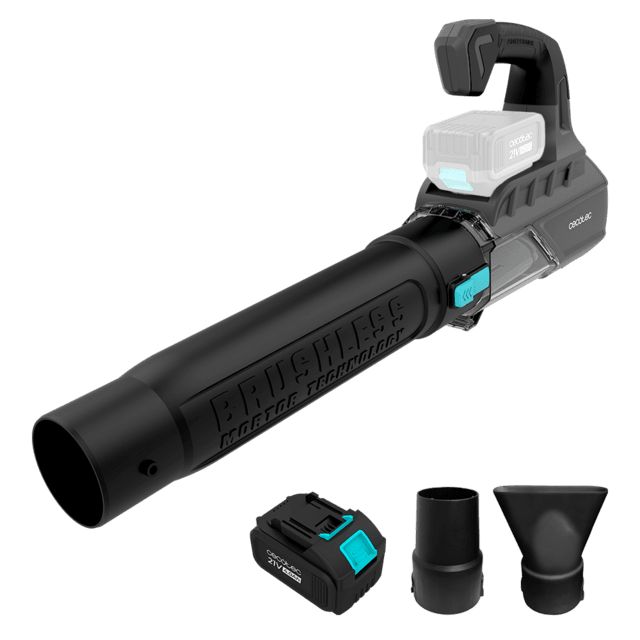 A01_EU01_102510 - Soplador Cecotec AirForce 4000 Bazooka Turbo, alta potencia. Bater�a 21V. Motor sin escobillas, Brushless. Tecnolog�a Xmotor. Velocidad hasta 200km/h. Volumen hasta 740 m�/h. Funci�n turbo.(A01_EU01_102510)