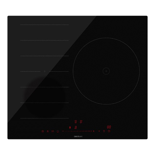 03280 - Placa de inducci�n Cecotec Bolero Squad I 3300 FullFlex, 1 fuego de 28 cm y una Bridge Zone, con 7400 W, 9 niveles, frontal biselado, invisible touch slider control, detector de recipientes, mantenimiento de calor y Kid Lock. (03280)