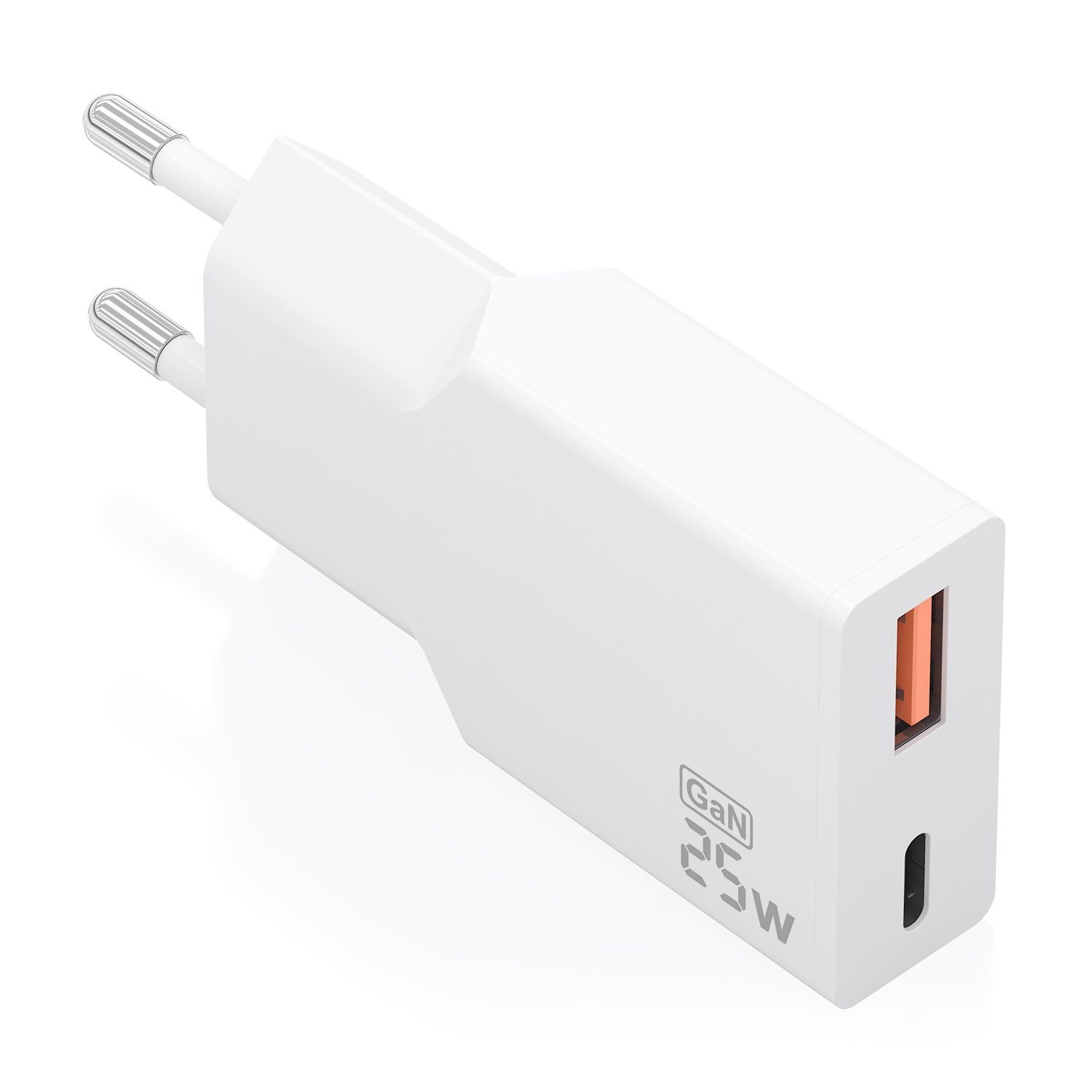 A110-1000 - Cargador de Pared AISENS Slim GaN 25W PD/QC 3.0 1xUSB-A 1xUSB-C Blanco (A110-1000)