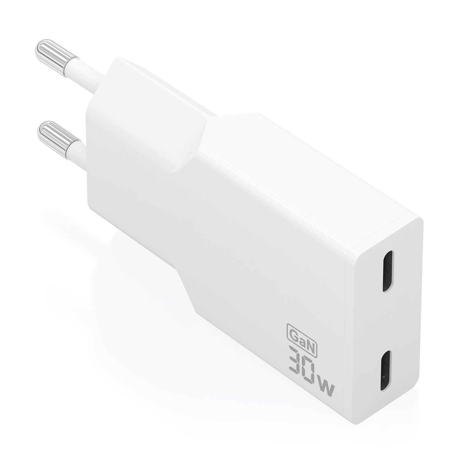 A110-1003 - Cargador de Pared AISENS Slim GaN 30W PD/QC 3.0 2xUSB-C Blanco (A110-1003)