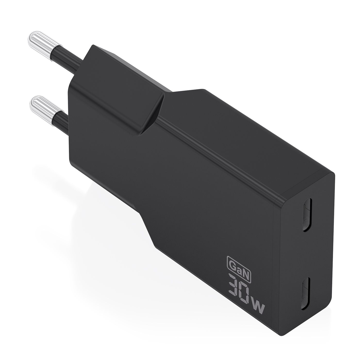 A110-1006 - Cargador de Pared AISENS Slim GaN 30W PD/QC 3.0 2xUSB-C Negro (A110-1006)