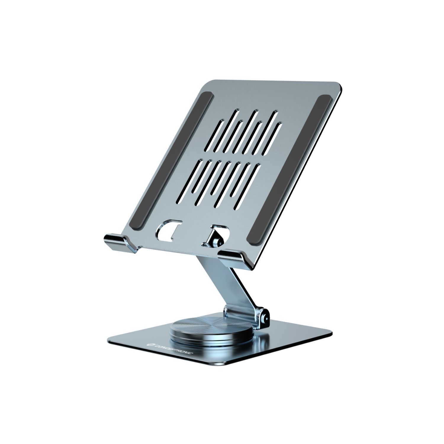 THANA09G - Soporte CONCEPTRONIC para Tablet Giratorio/Plegable Rotacion 360� Altura Ajustable M�x. 1.5Kg Plata (THANA09G)