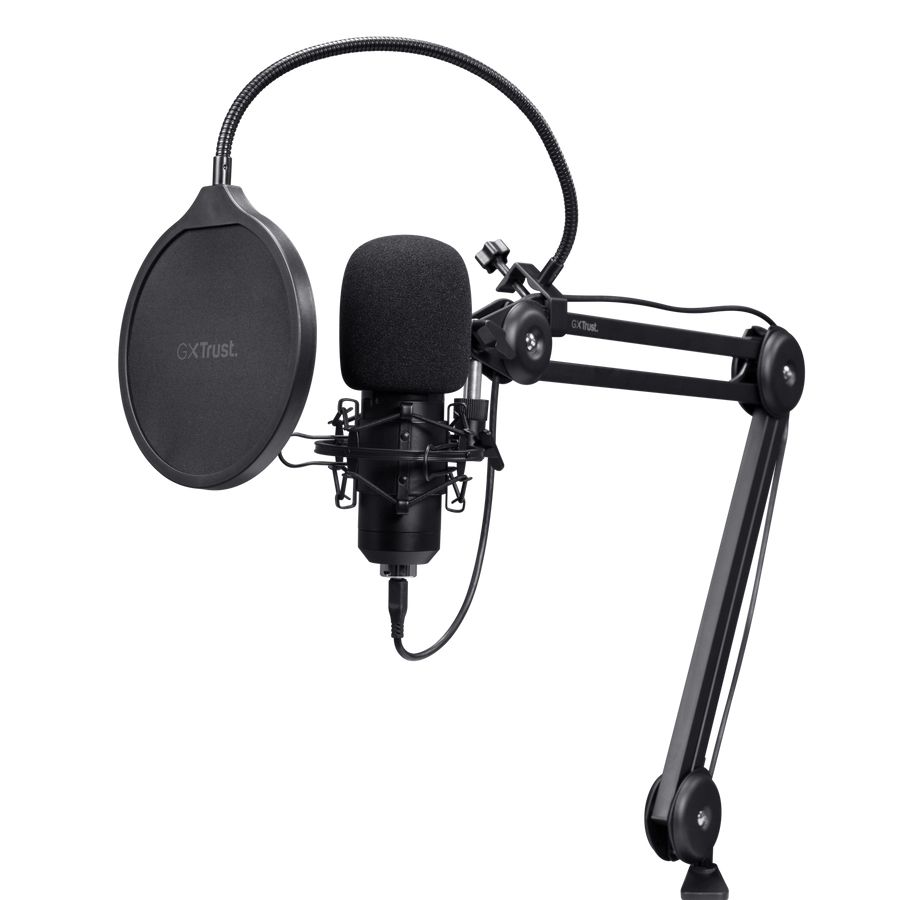 25770 - Micr�fono Gaming Trust GXT 270 Emita II+ para Streaming USB Brazo Ajustable Cable 2.5m Negro (25770)