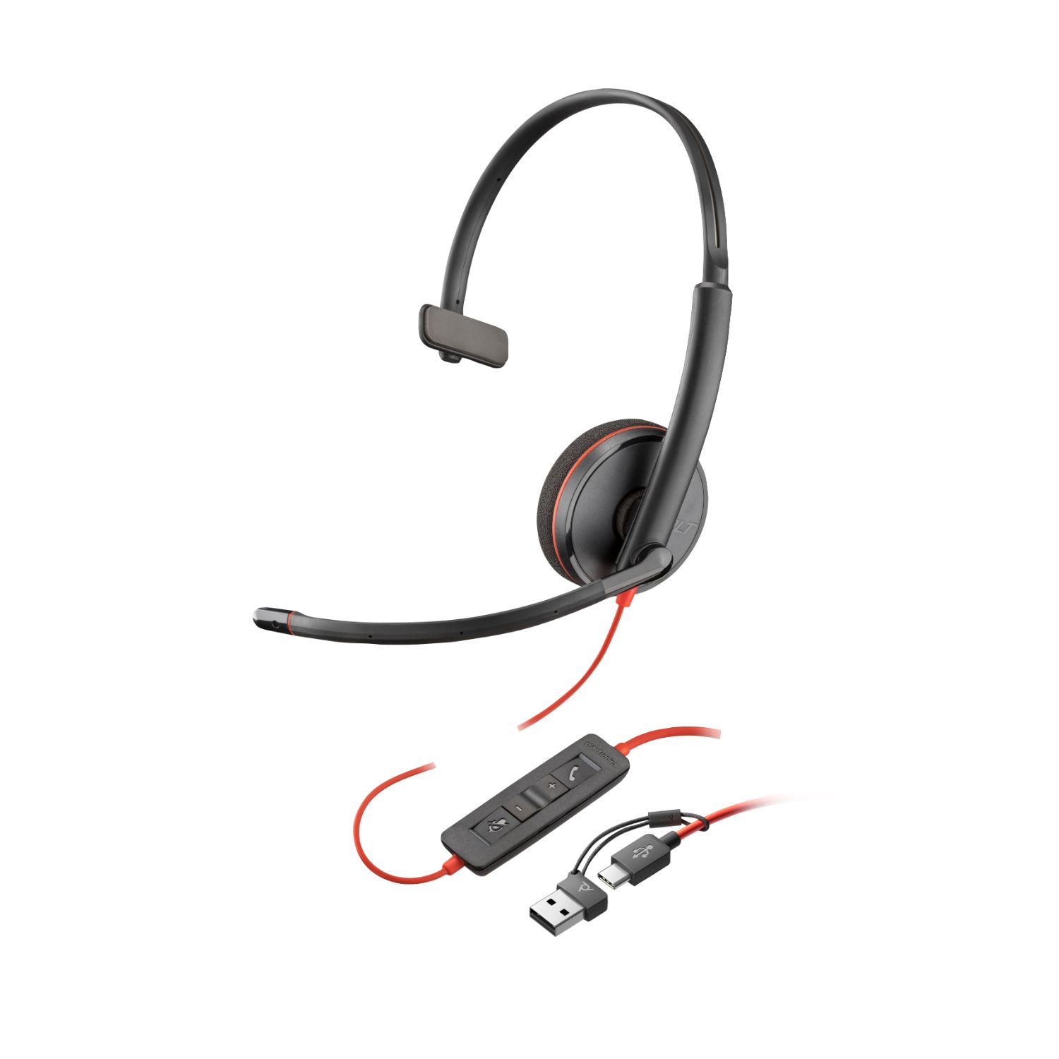 8X214AA - Auricular+Micr�fono POLY Blackwire 3210 Supraural Monoaural USB-C Negro (8X214AA)