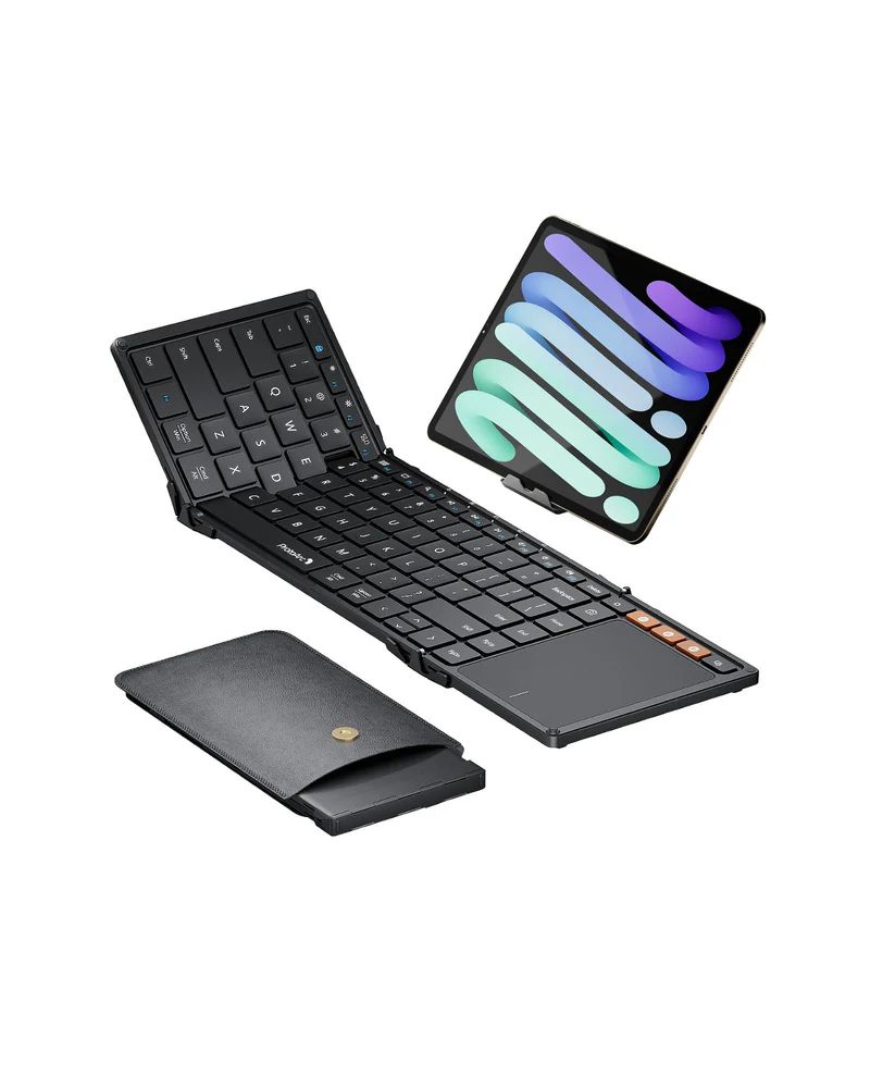 CP015113 - Teclado Plegable ProtoArc XK01TP Trackpad Bluetooth 5.1 USB-C Soporte de Tel�fono Bolsa de Viaje Negro (CP015113)
