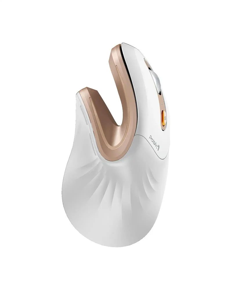 CP016807 - Rat�n Mini Vertical Ergon�mico ProtoArc EM11 NL Bluetooth 5.0 USB-C 2400dpi Blanco/Dorado (CP016807)