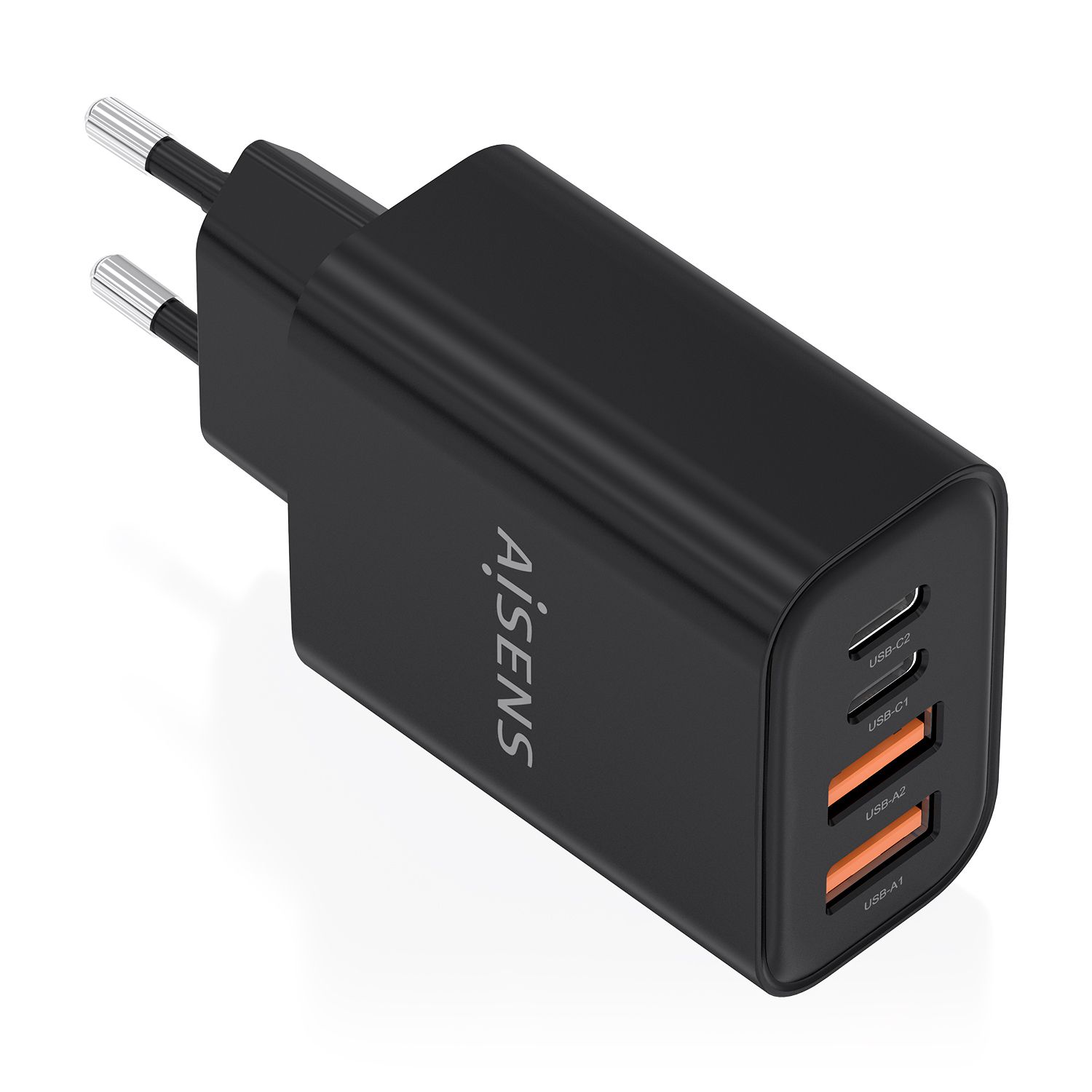 A110-1028 - Cargador de Pared AISENS GaN 32W PD 3.0 QC 3.0 2xUSB-A 2xUSB-C Negro (A110-1028)