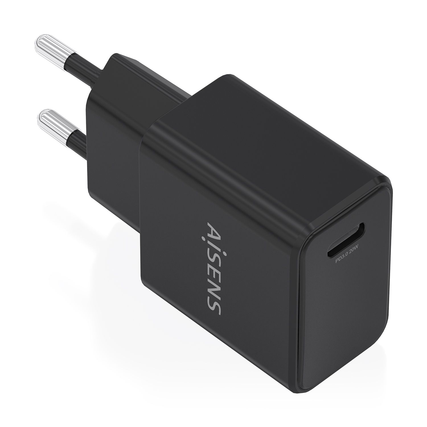 A110-1024 - Cargador de Pared AISENS GaN 20W PD 3.0 QC 3.0 1xUSB-C Negro (A110-1023)